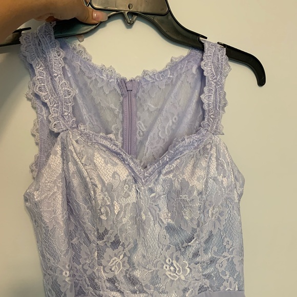 A-Line/Princess Scoop Lace Sleeveless Long Chiffon Bridesmaid Dresses - Picture 3 of 5